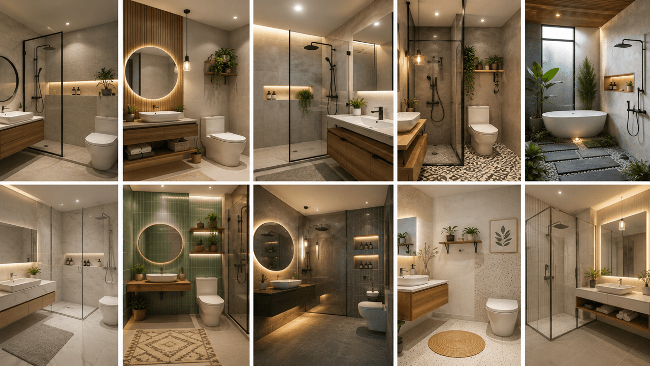 10 Inspirasi Desain Kamar Mandi Estetik Terbaru, Minimalis Modern dan Bikin Nyaman di Rumah10 Inspirasi Desain Kamar Mandi Estetik Terbaru, Minimalis Modern dan Bikin Nyaman di Rumah